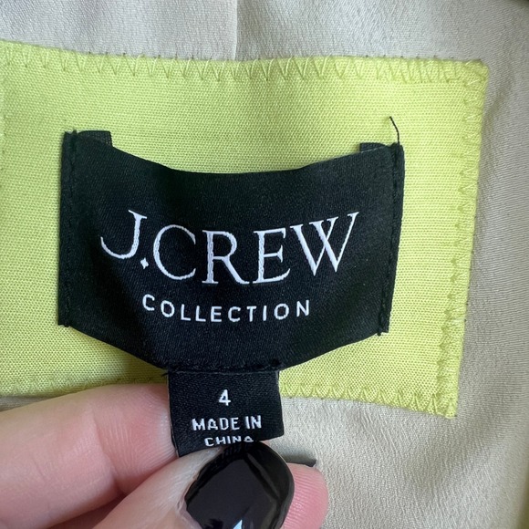 J Crew Collection Cropped Suit Jacket Blazer in Kiwi Green Yellow - Picture 3 of 8